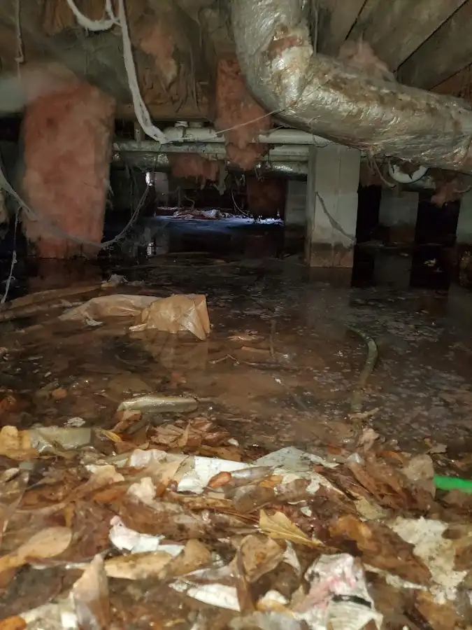 Crawl space flood assessment for Commercial Water Damage Restoration in Oxnard